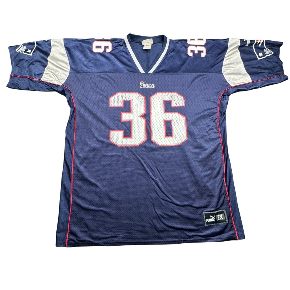 Milloy 36 New England Patriots Puma Jersey Mens 2X Blue Football Vintage